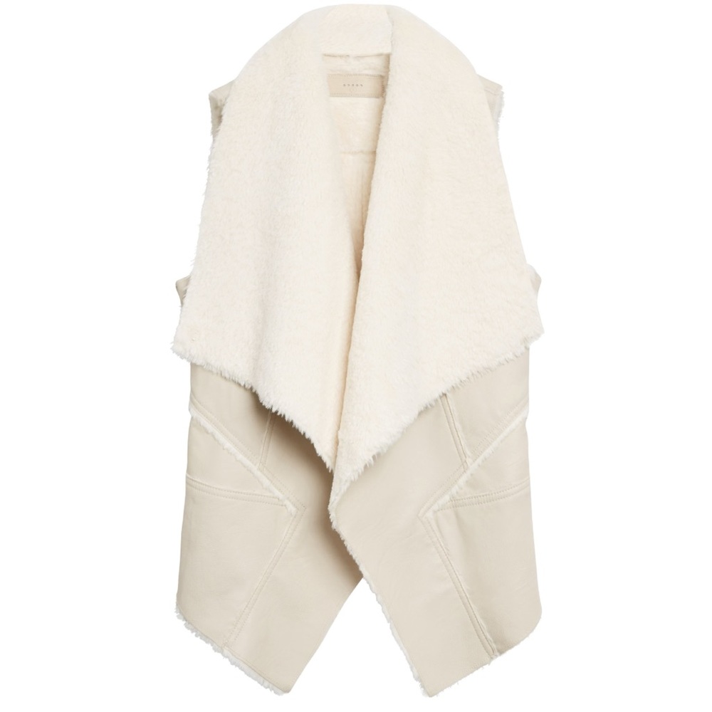 Blank NYC - Chassin Faux Leather & Faux Fur Drape Vest - Size Medium - NWT!